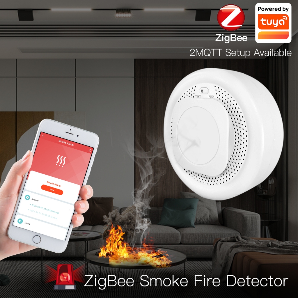 Zigbee Smart Smoke Fire Alarm Sensor Detector Home Security System ...
