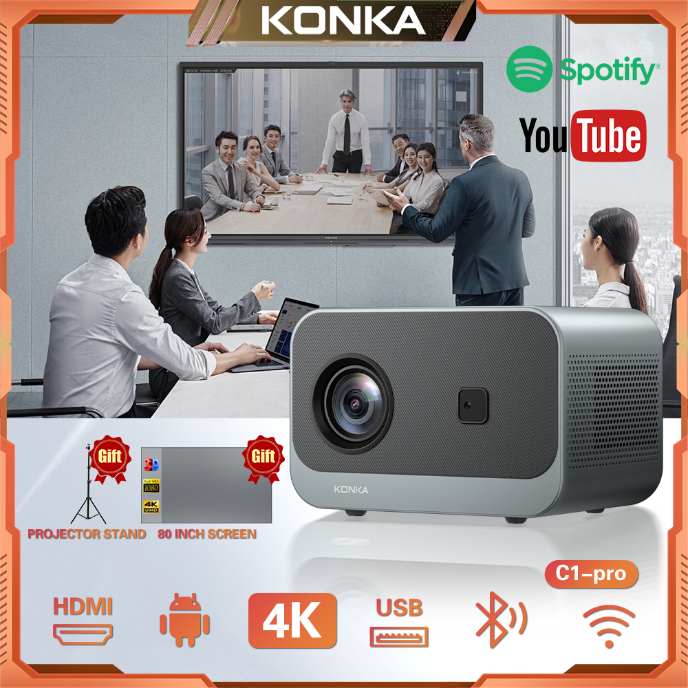 KONKA/康佳 Projector Portable 4k Electric Focus 1080P Full HD Wifi ...