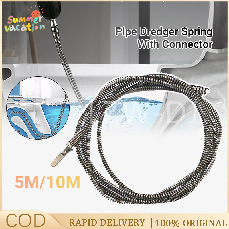 DM Pipe Dredger Spring With Connector Sink Cleaner Unclogging Springs ...