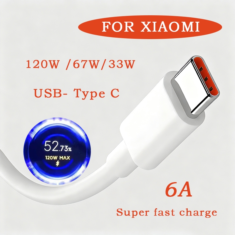 Xiaomi Type-C USB Fast Charging Data Cable 6A Turbo Charge Cable