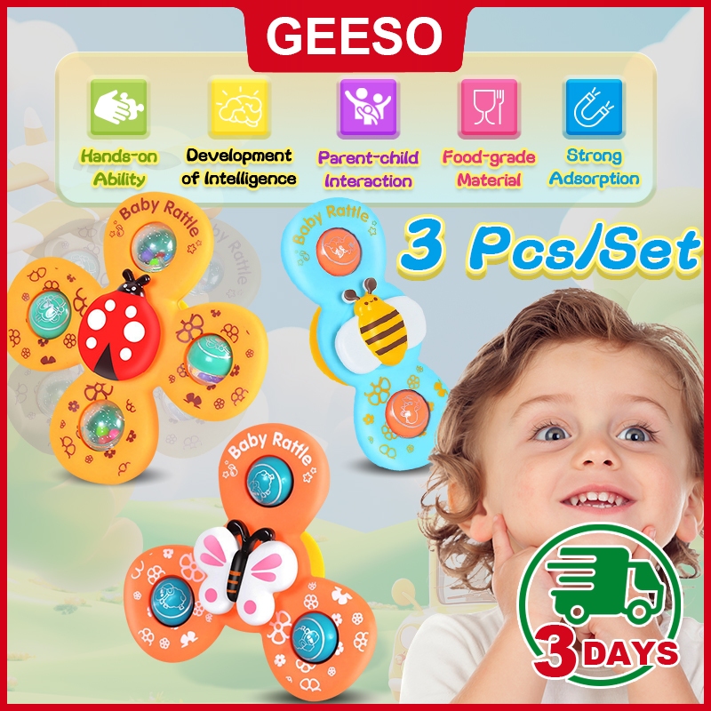 GEESO 3Pcs/Set Baby Spinner Toys Kids Bath Toys Finger Spinning Toy ...