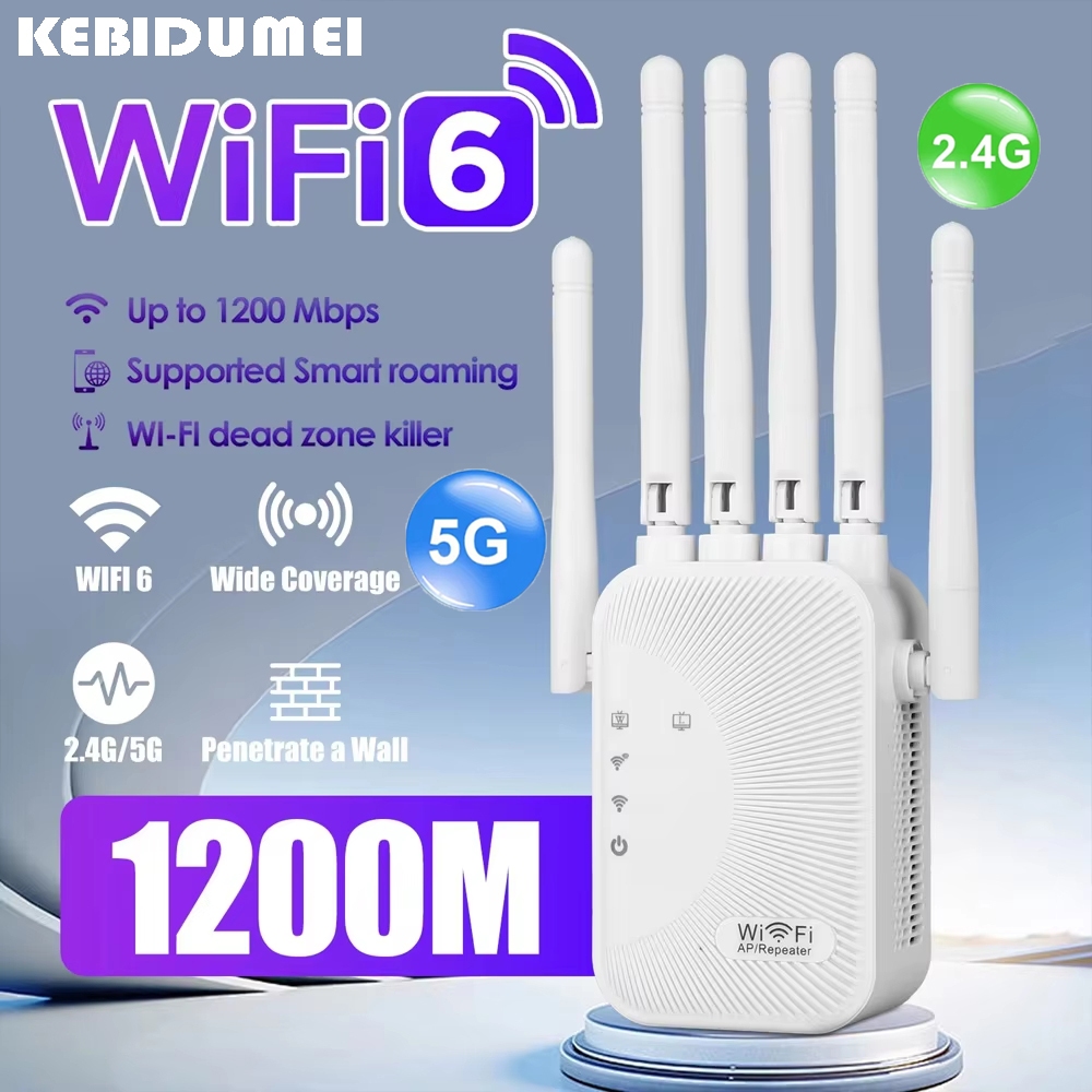 1200/300Mbps Wifi Repeater Amplifier 2.4G 5G Network Expander Range ...