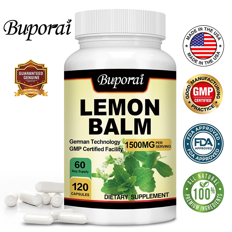 Lemon Balm 1500 mg - Vegan Lemon Balm Supplement - Natural Relaxation ...