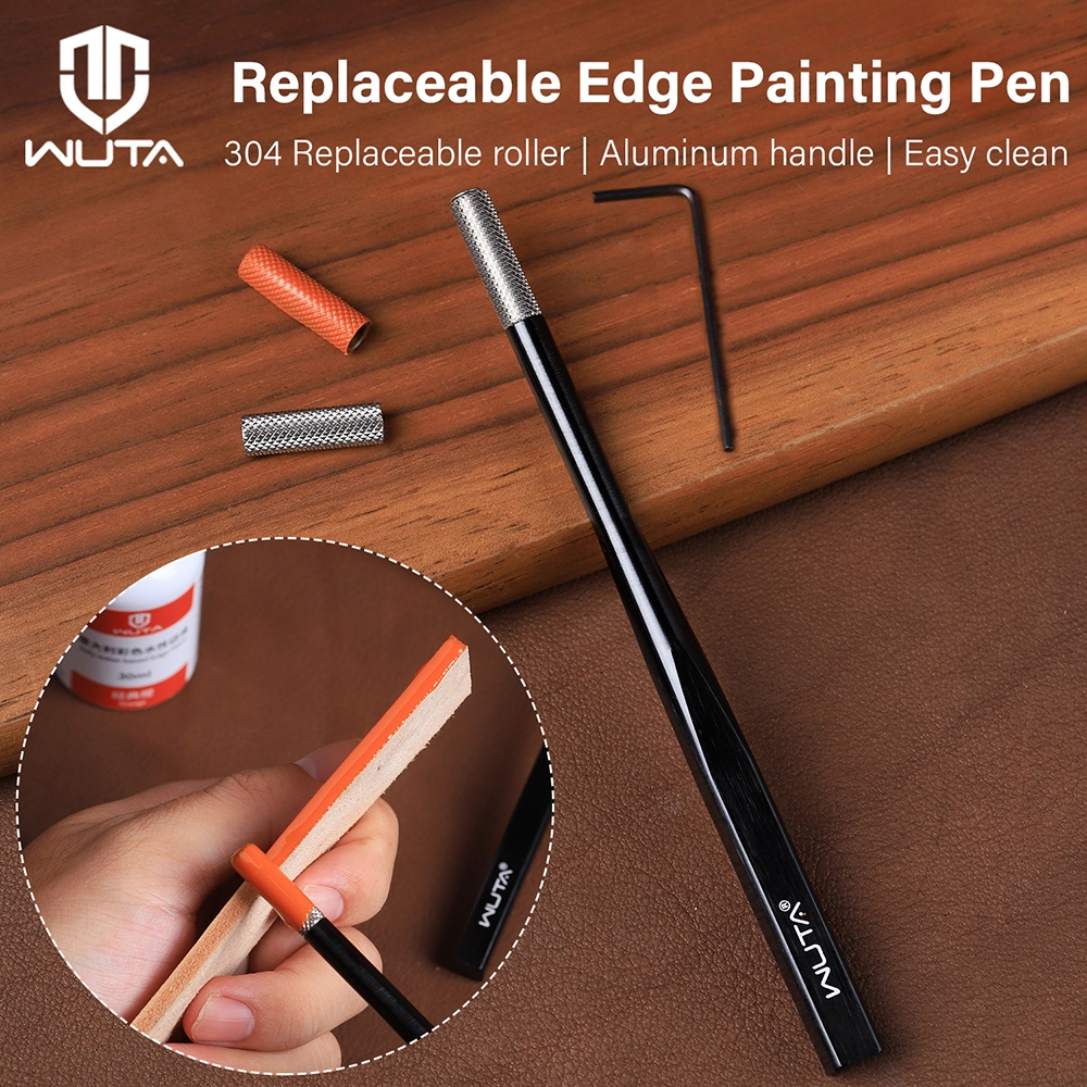 WUTA Leather Edge Paint Pen Replaceable Roller Head Applicator ...