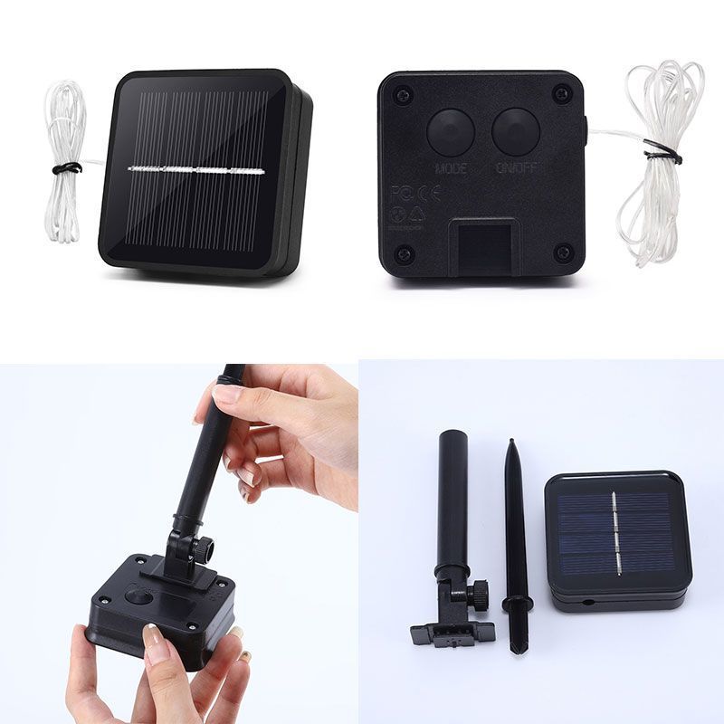 3V 7V 24V 31V 8 Mode Solar Panel Copper Wire Lamp Water Pipe Lantern ...