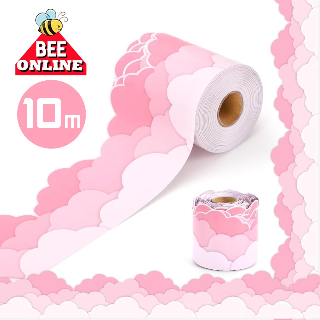 Pink Cloud Buletin Board Border 10 meters Chalkboard Border Corner ...