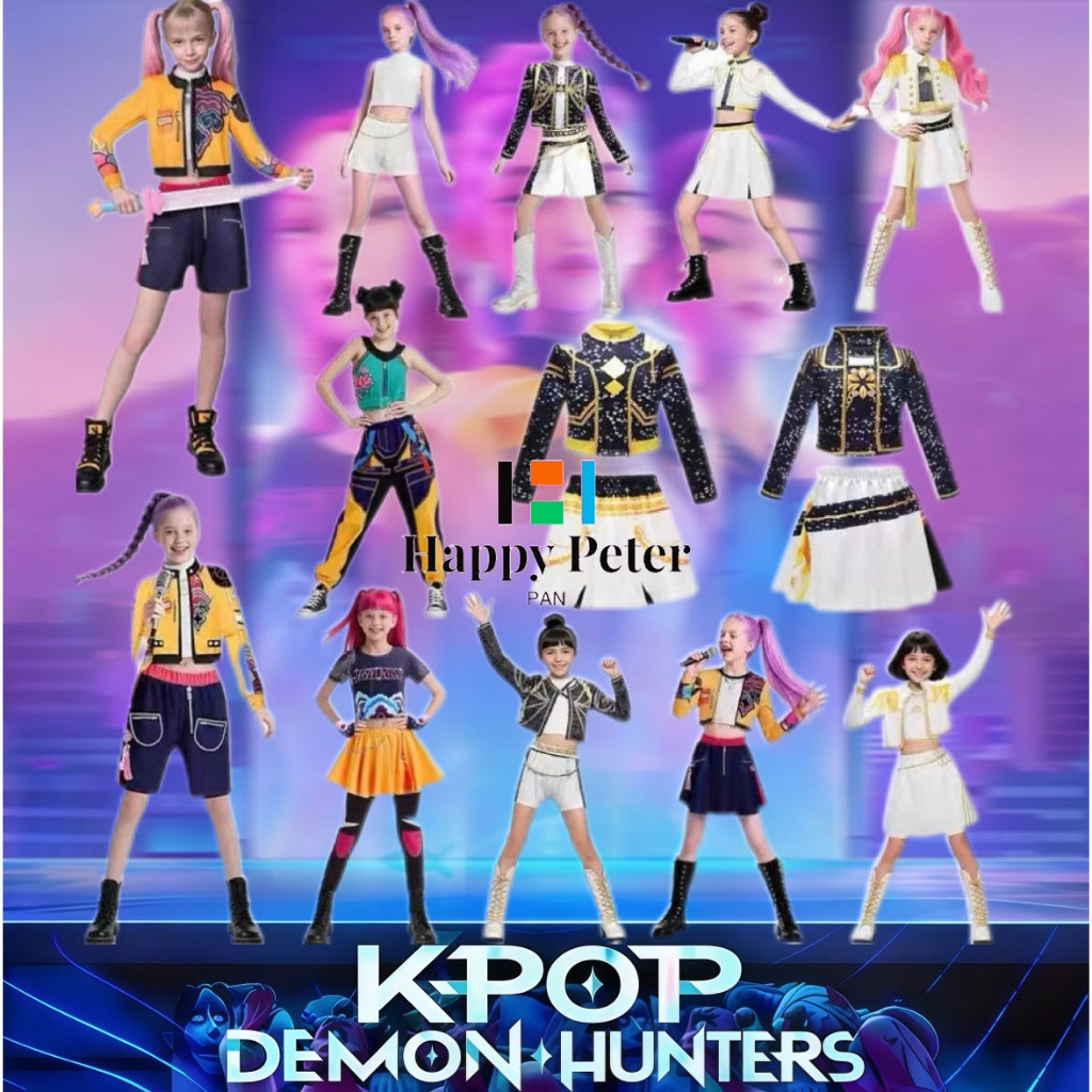 Ready Stock：KPop Demon Hunters Cosplay Costumes Rumi Mira Zoey Cos