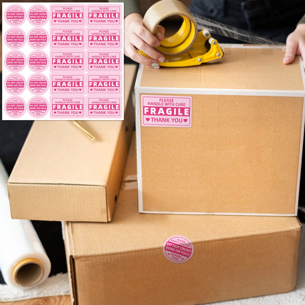 200 Pcs/Pack Round Rectangular Pink 
