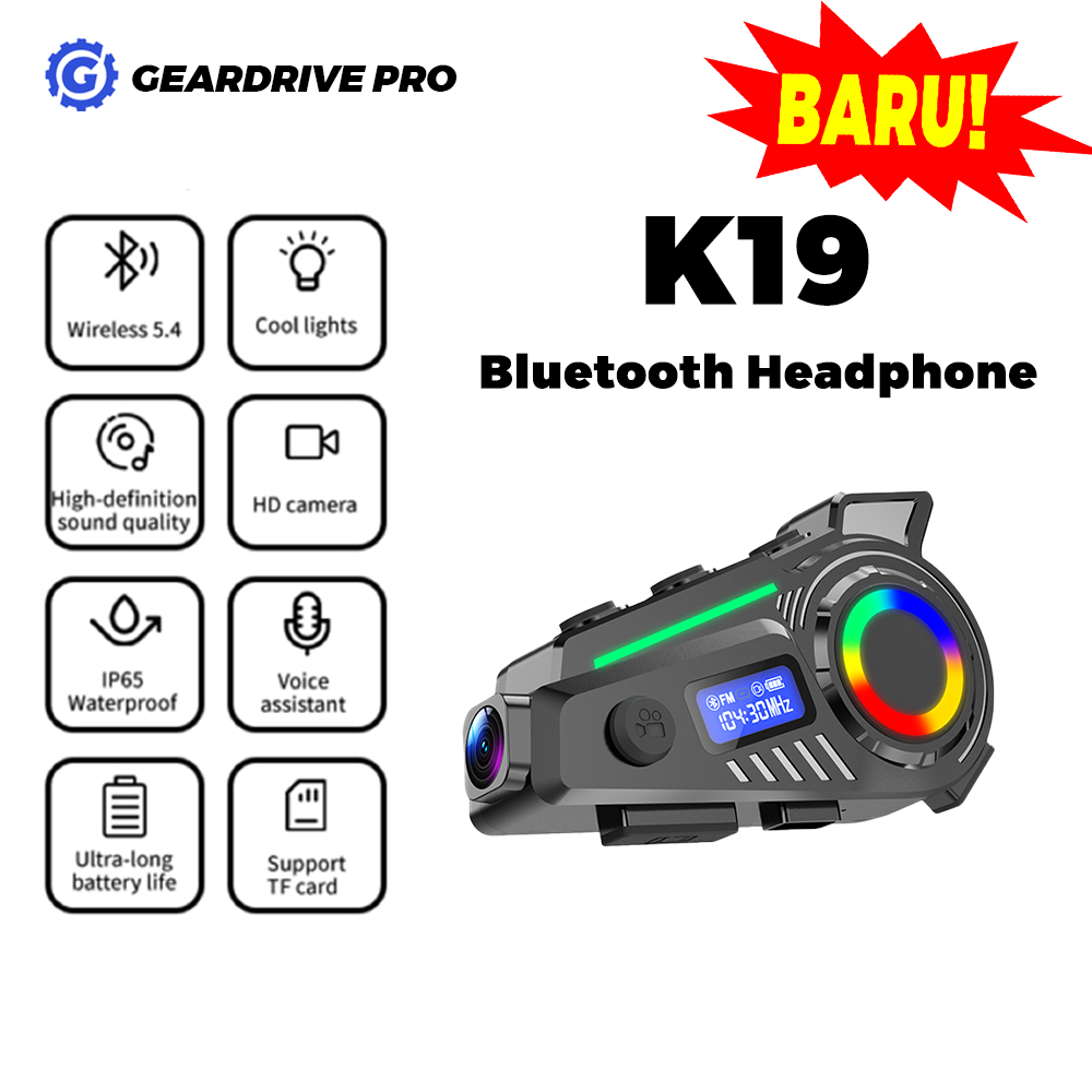 【K19 BARU】Motorcycle Helmet Headset/DVR 1080P/GPS Tracking Bluetooth 5. ...