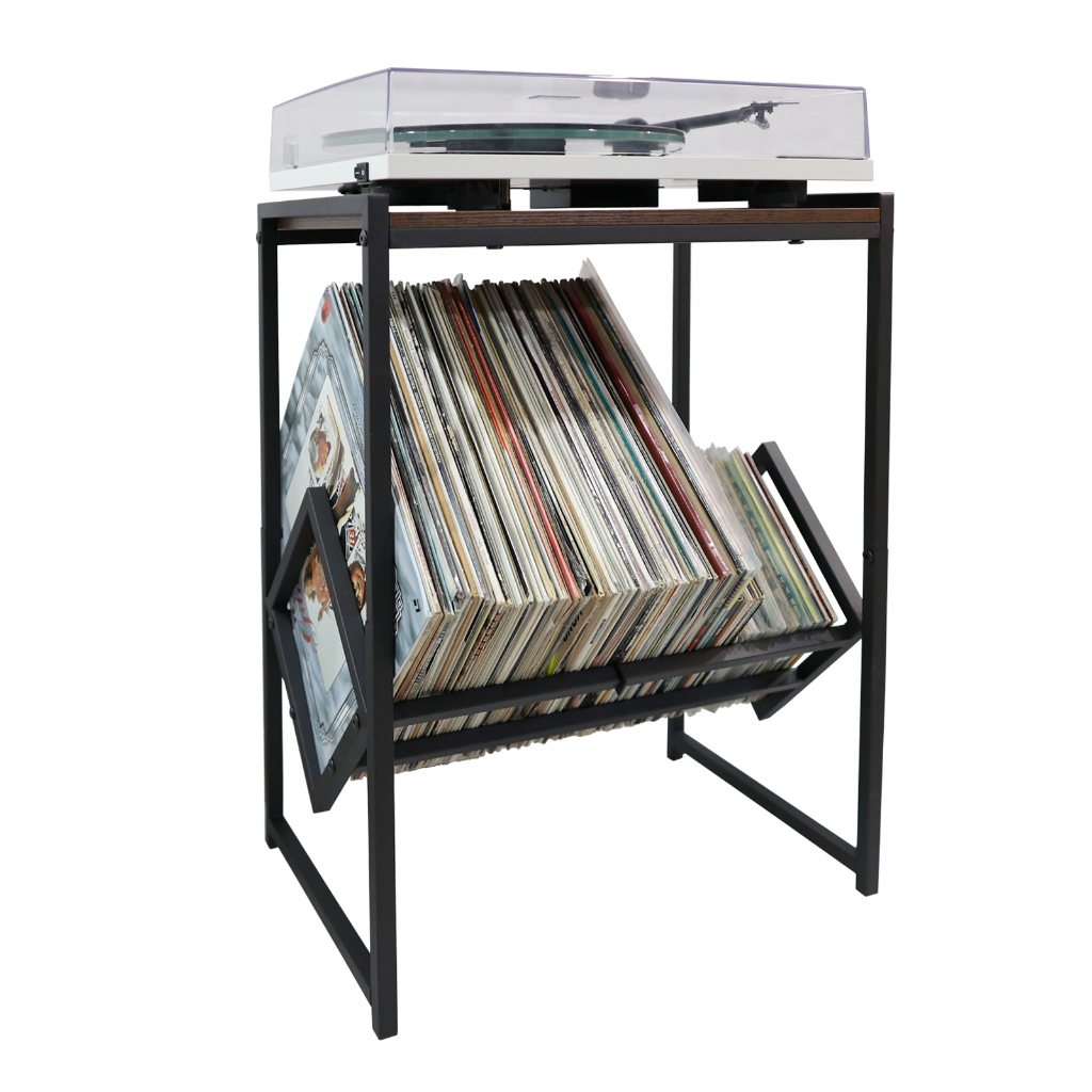 NEW Design Vinyl Record Storage Holder Rack Large Capacity Wooden Iron ...