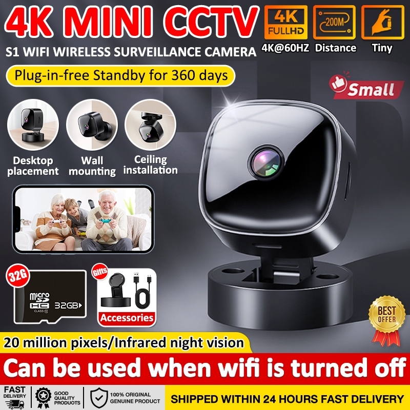 2025 New upgrade 4K mini cctv camera wireless camera HD+32G memory ...