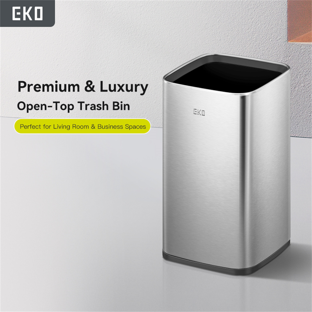 EKO Open Top Dustbin with Removable Inner Basket Tong Sampah, Square ...