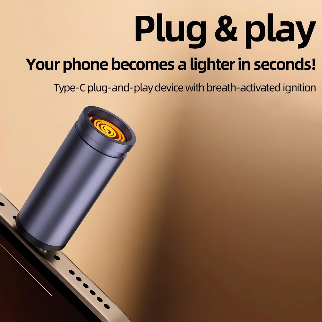 Type-C Mini Electric Lighter - Plug and Play Mobile Cigarette Lighter ...