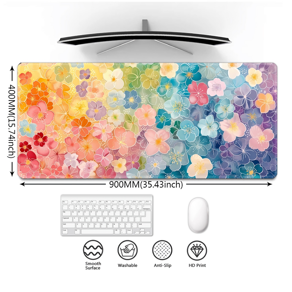 Mouse Pad Gaming Colorful Bloom Mousepad Large Customize Extended Mouse ...