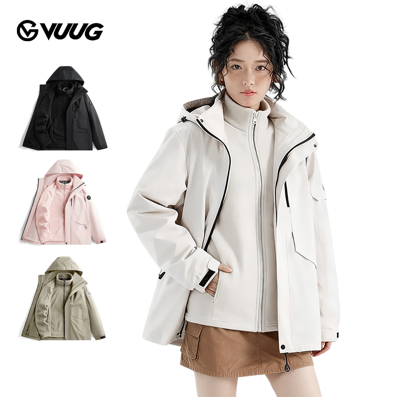 VUUG Winter Fleece Jacket – Hooded, Windproof Lining, Ideal for Gym and ...
