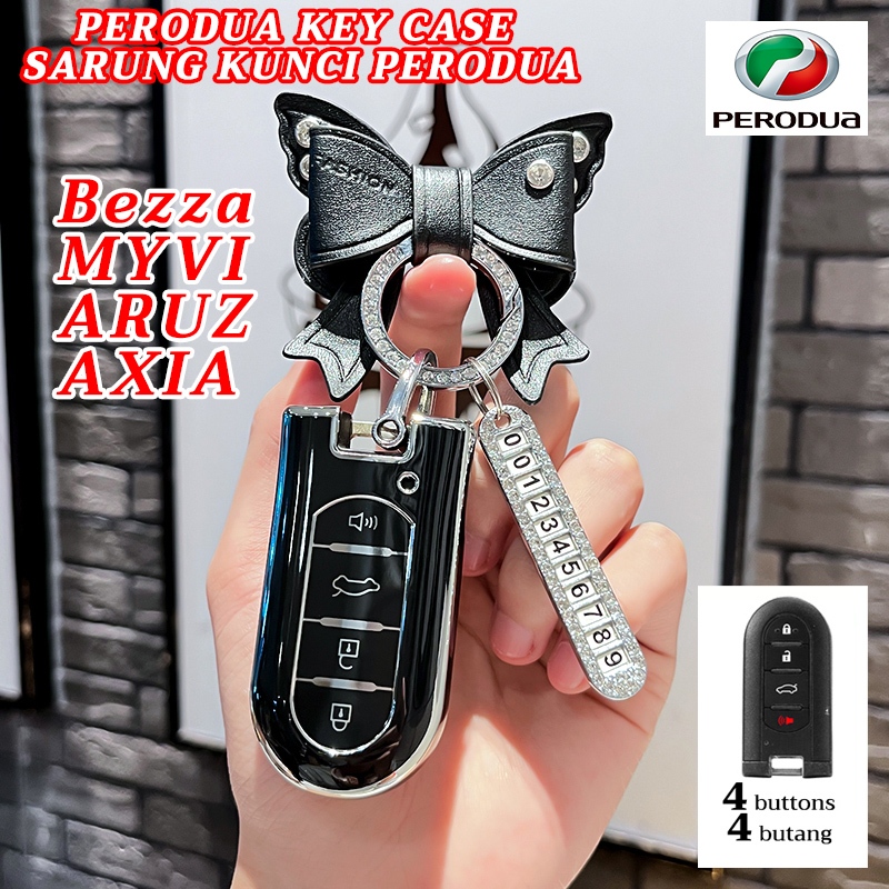 PERODUA 4 buttons car key case for ARUZ AXIA Bezza MYVI beautiful car ...
