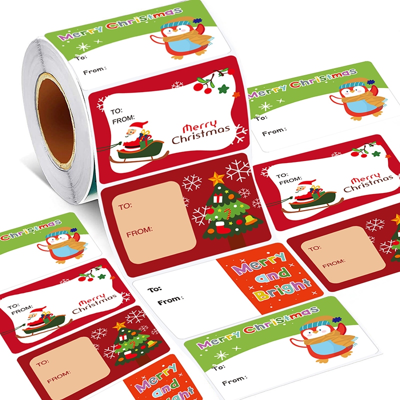 200pcs/roll Stickers Christmas Gift Label Sealing Stickers Name Tags ...