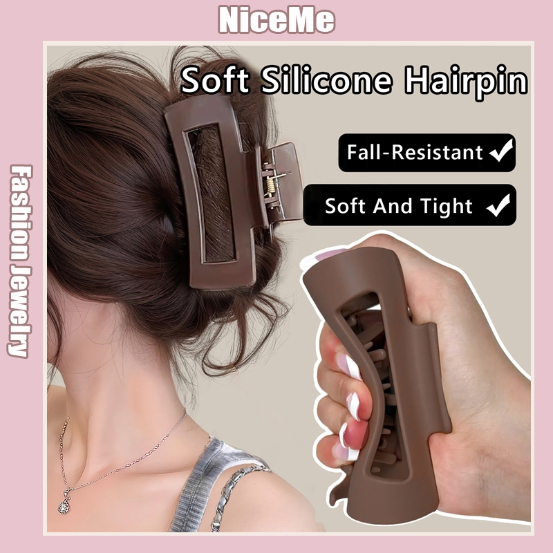 New Fashion Soft Silicone Hairclip High-End Anti-Fall Shark Clips ...