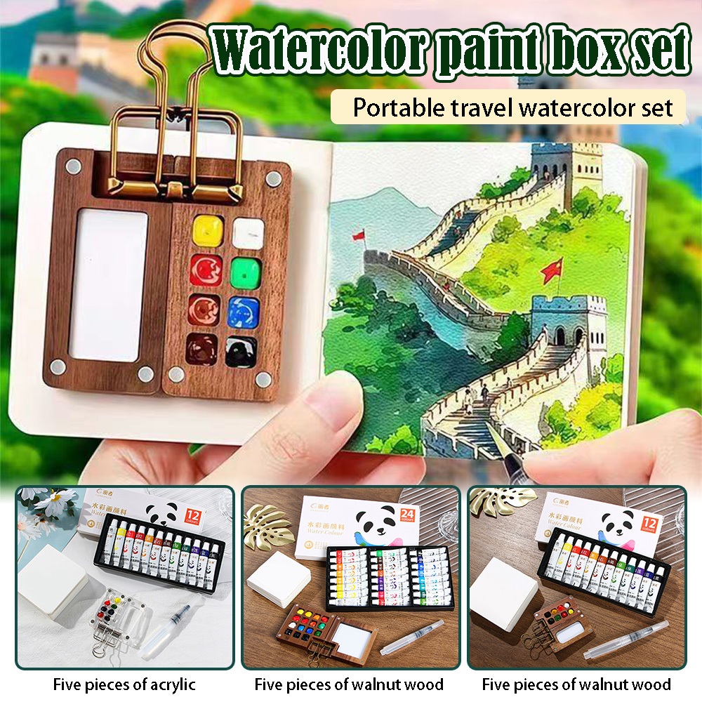 Mini Watercolor Paint Palette Acrylic 8/15 Grid Paint Box with Clip ...