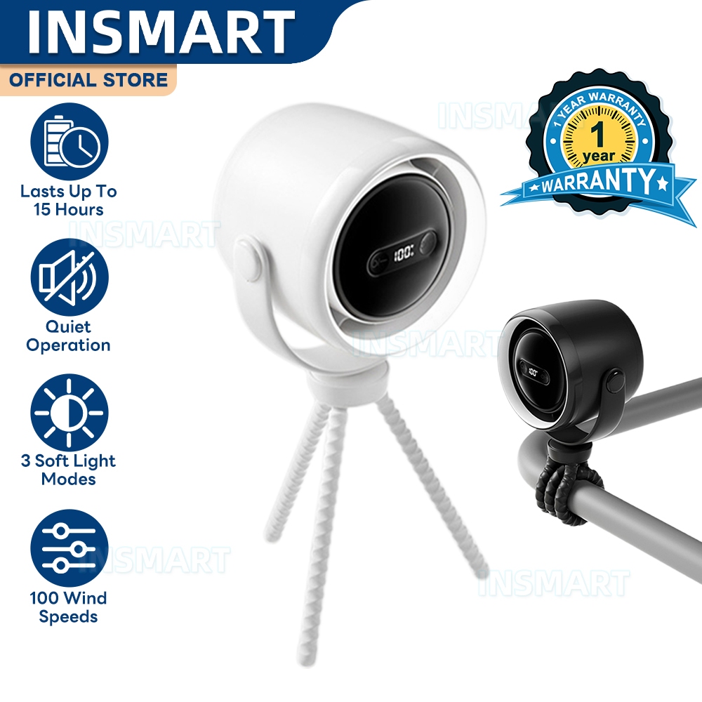 INSMART Smart Octopus Fan LED Display Baby Stroller Portable Mini Fan ...