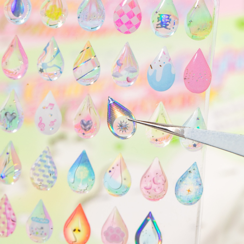 OHAYA | Pet Laser Silver Epoxy Sticker Star Heart Three-Dimensional ...