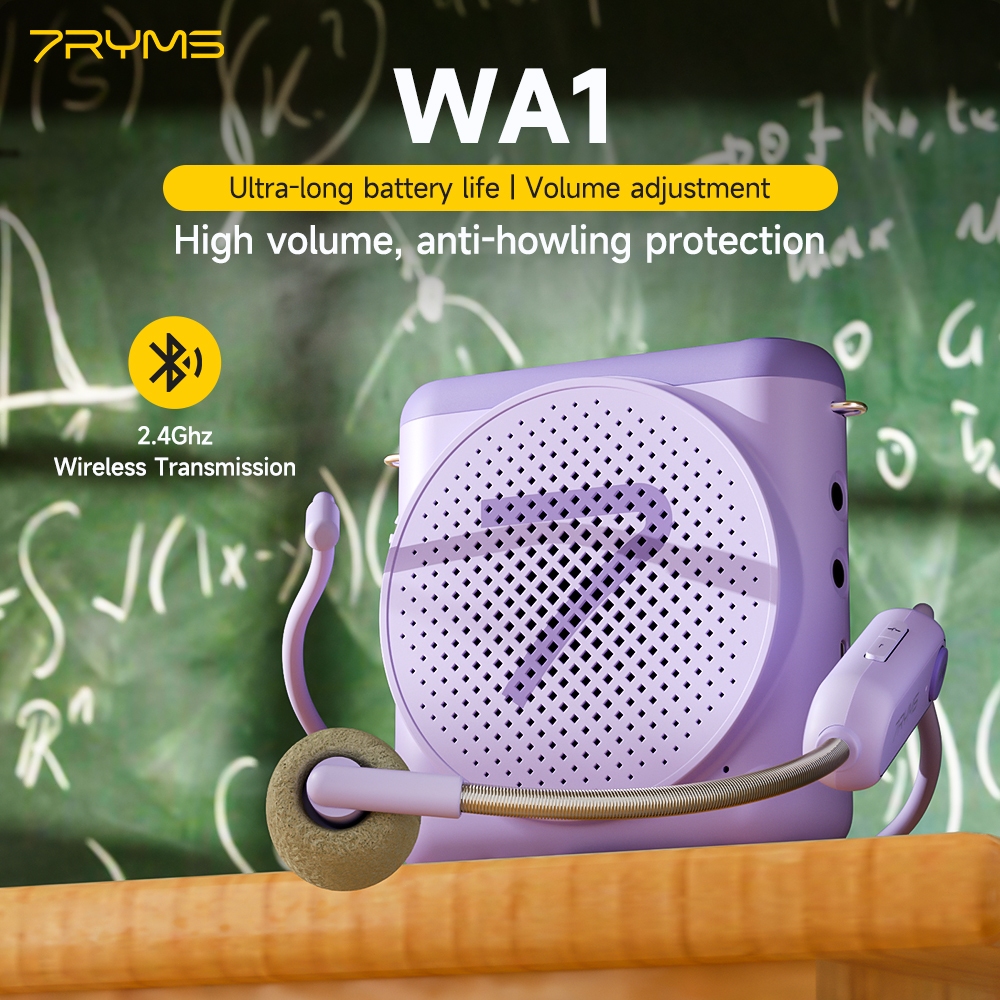 7RYMS WA1 Mini Portable Voice Amplifier, Bluetooth Speaker with 2.4G ...