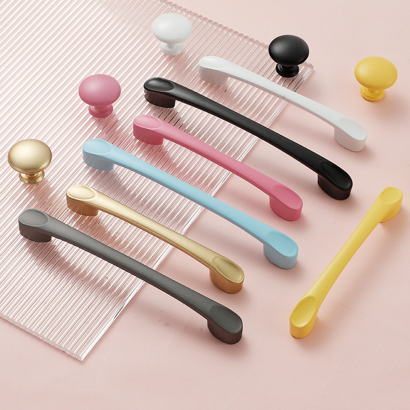 Nordic Colorful Furniture Handles Drawer Knob Long Bar Pink Blue ...