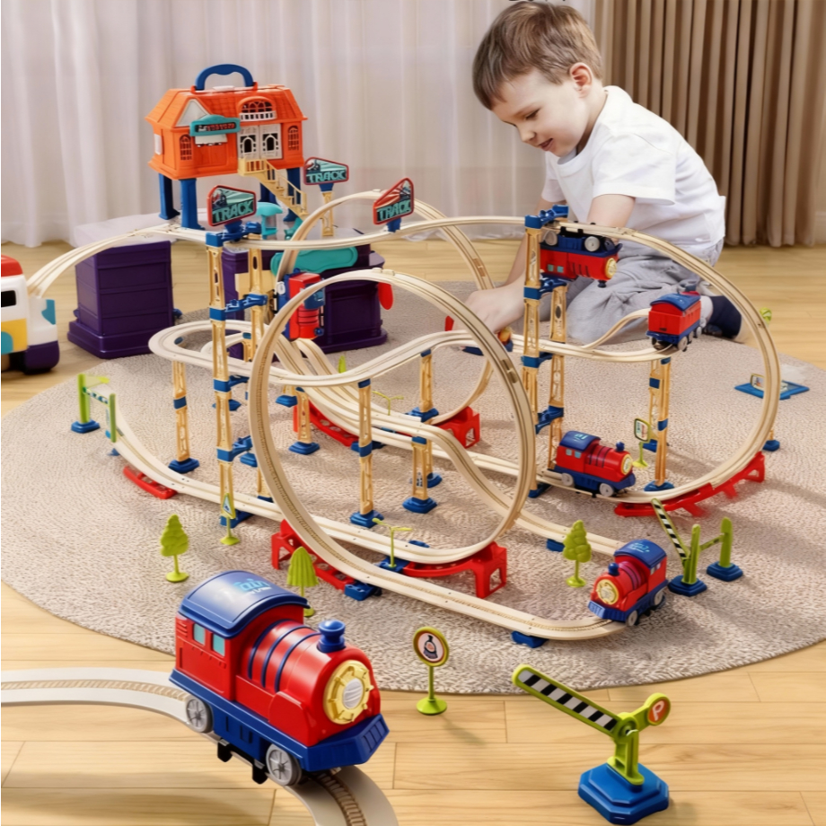 Luxury Train Set - Electric Roller Coaster Railway with High-Speed ...