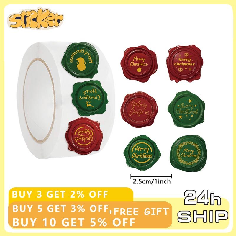 500pcs Merry Christmas Roll Stickers Kid Gift DIY Laptop Phone Kid Toy ...
