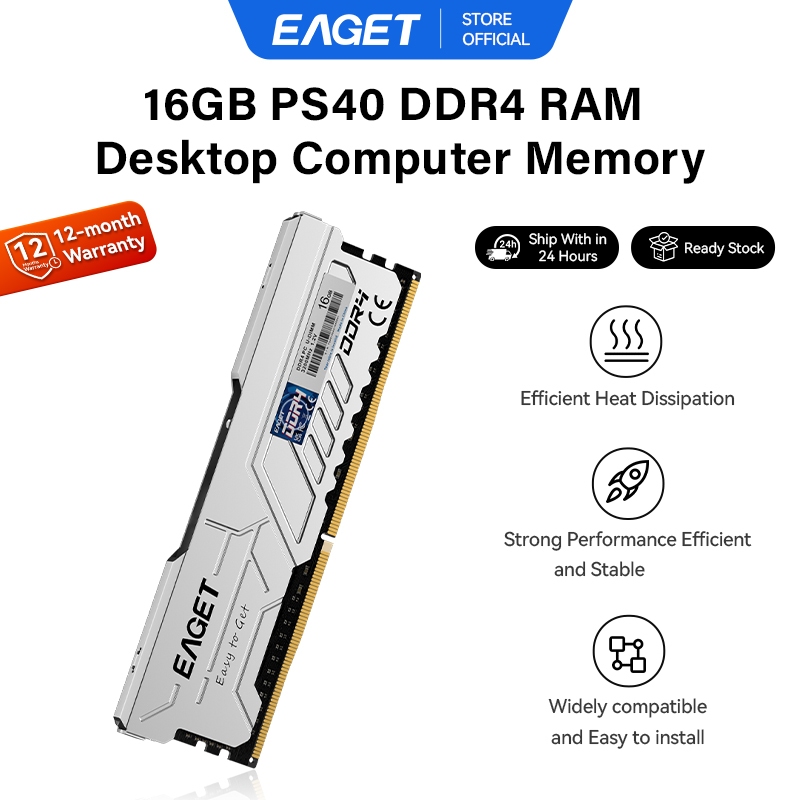 EAGET PS40 RAM DDR4 Memory 3200Mhz For PC (16GB x 2 Pcs) | Shopee Malaysia
