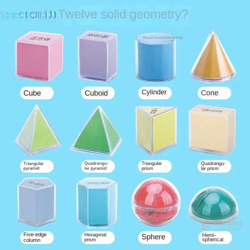 8 Pieces Geometric Shapes Alat bantu mengajar matematik : Fold & Learn ...
