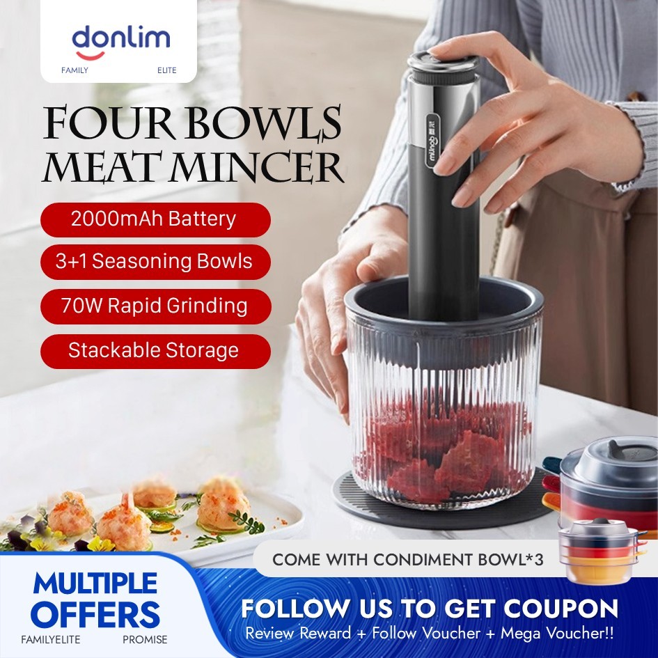 【MY STOCK】Donlim Wireless Blender Chopper Meat Grinder Chopper Electric ...