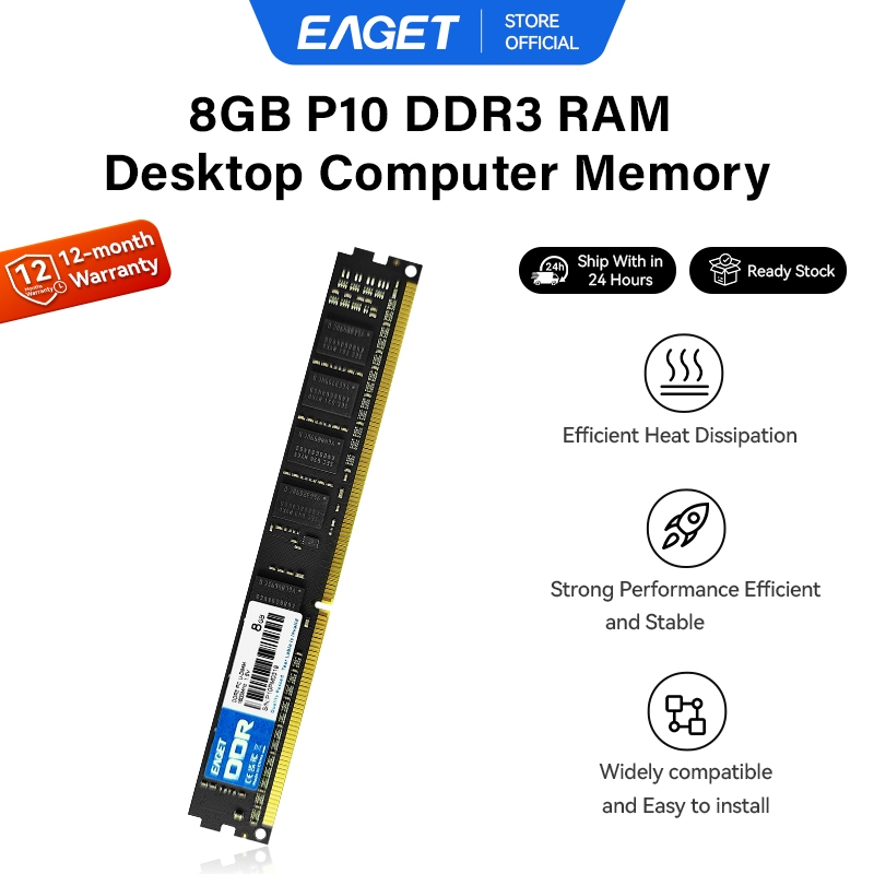 EAGET P10 DDR3 RAM Desktop Memory 1600MHz Compatible With AMD Intel ...