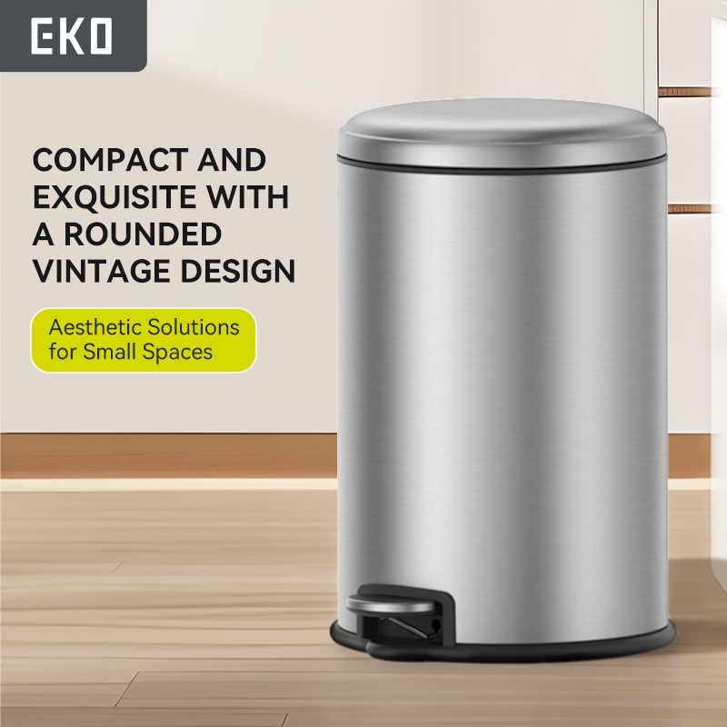 EKO Genie Step Dustbin with Inner Liner Soft-Close Lid Fingerprint ...
