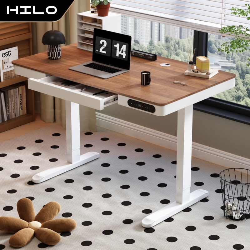HILO Standing Desk With Drawer Adjustable Height Table Workbench Office ...