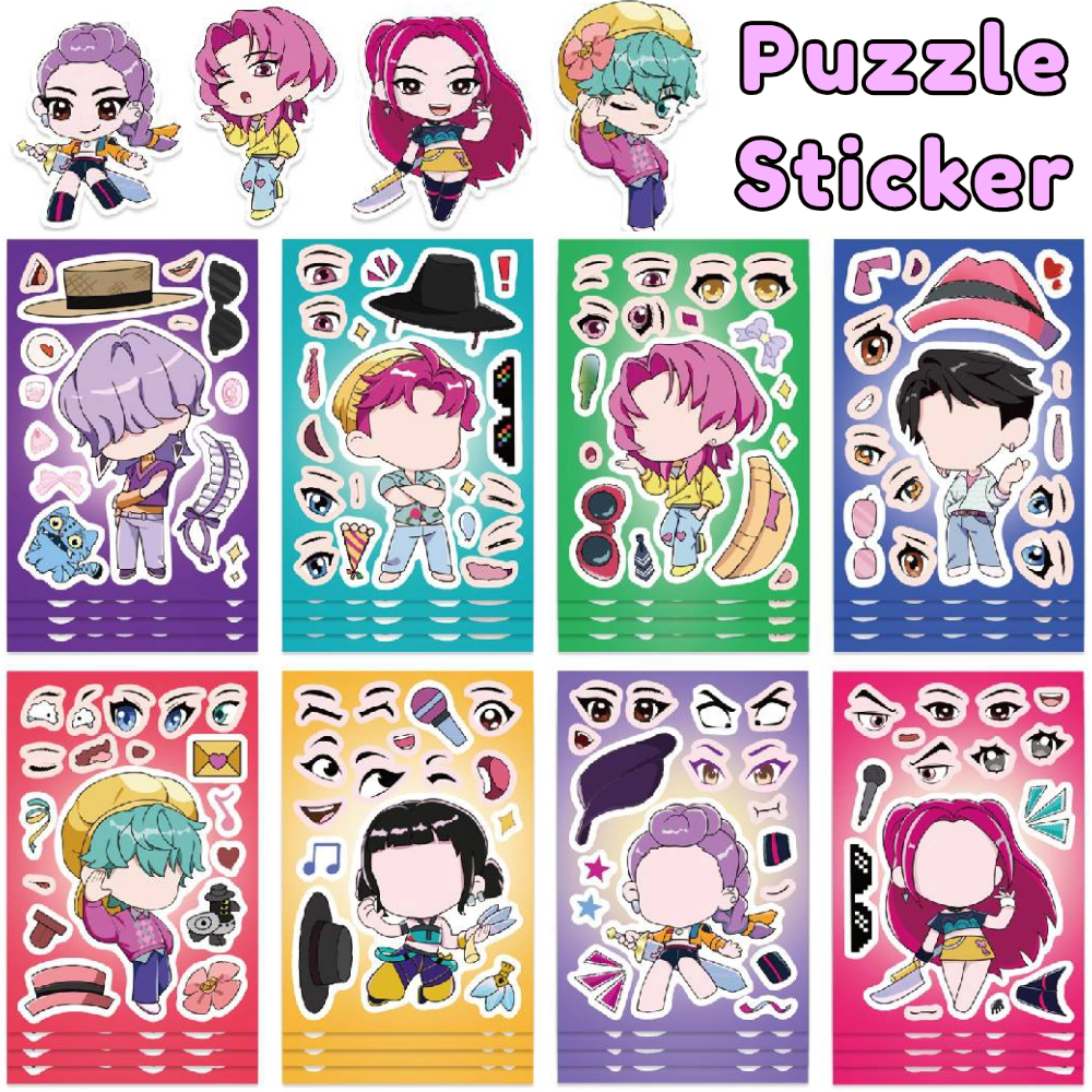 8pcs-kpop-demon-hunters-puzzle-stickers-saja-boys-rumi-diy-waterproof