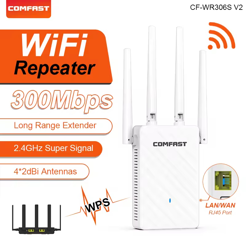 COMFAST 300Mbps wireless WiFi repeater router 2.4G Wi-Fi signal ...