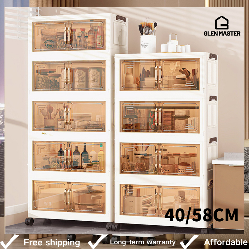 40-58cm Storage Cabinet Multi-Tier Foldable Storage Unit for Bedroom ...