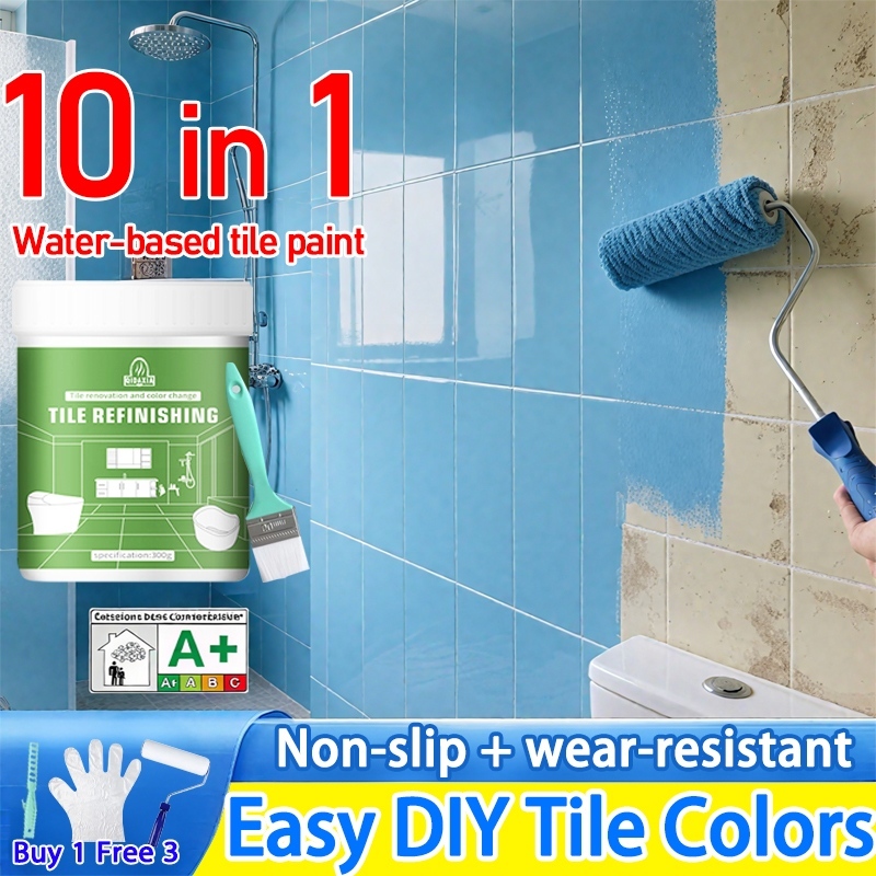 🌟Make the tiles both beautiful and safe🌟Water-based epoxy tile paint ...