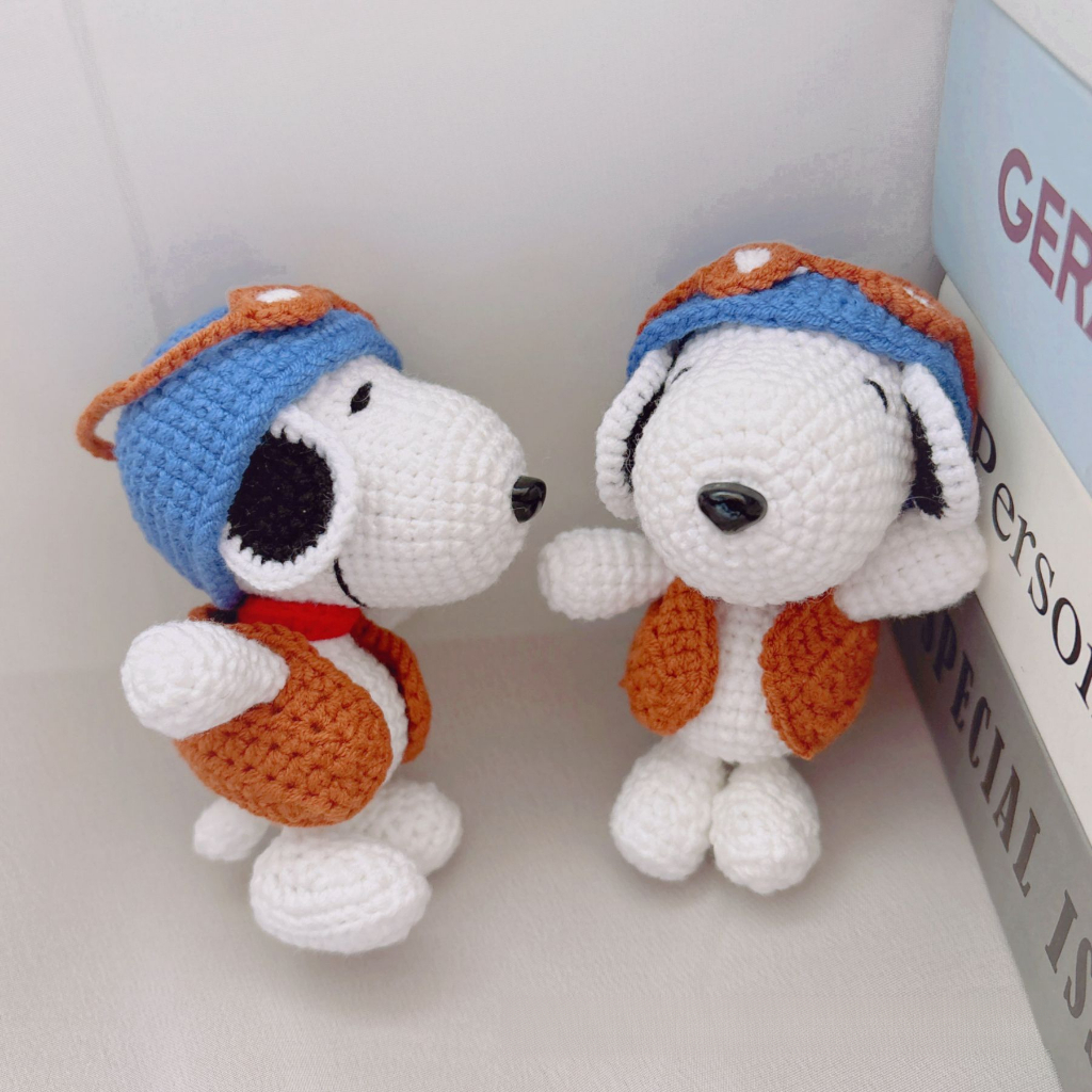 [Finished Product] Anime Crochet Snoopy Knitted Doll Wool Cartoon Puppy ...