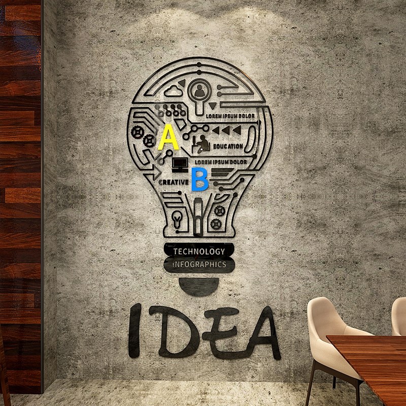 IDEA Bulb Slogan Office Sticker Corporate Conference Room Inspirational ...
