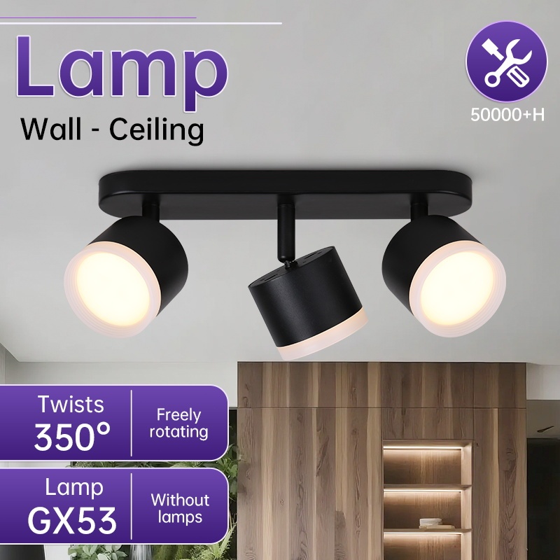 Led Spotlight Replaceable GX53 Bulb Tack Light Indoor Aluminum Ceiling ...