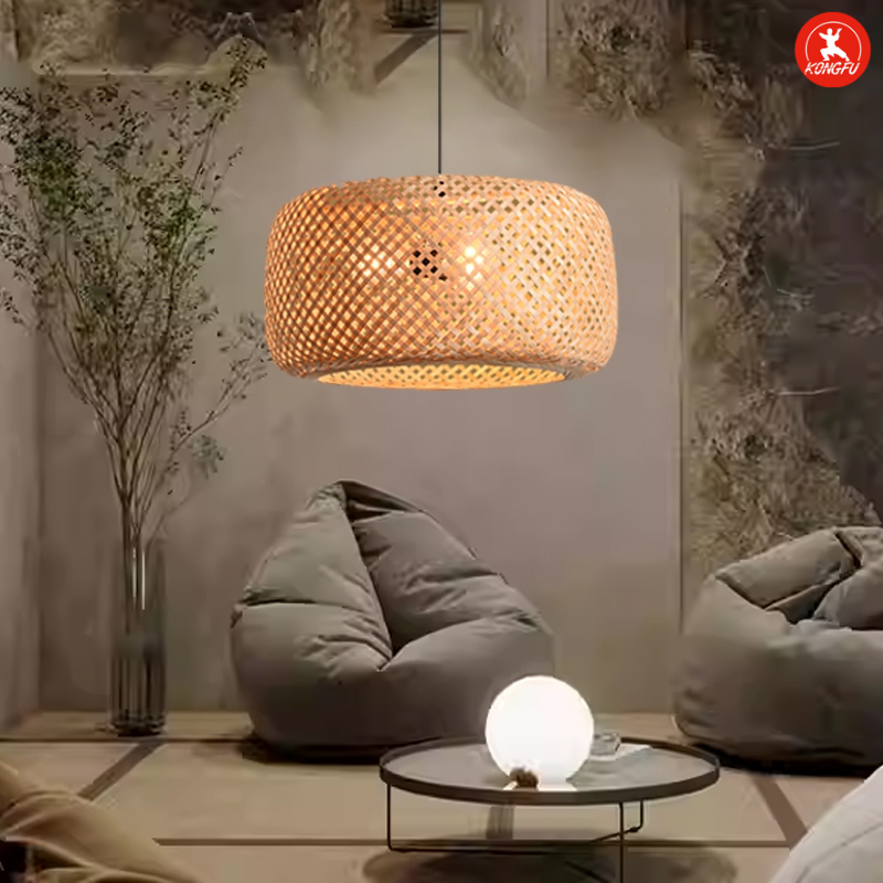 LAMPU ROTAN GANTUNG RATTAN PENDANT LIGHT ANTIQUE JAPANESE CHANDELIER ...
