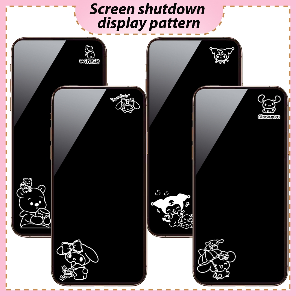 Cartoon pattern Screen shutdown Display pattern Tempered Glass for ...