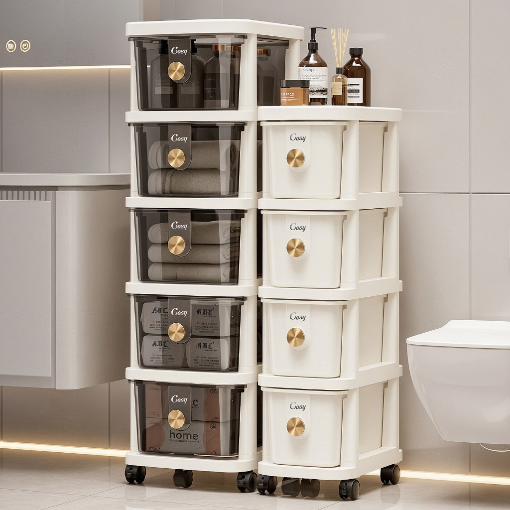 Kitchen Organizer Drawer Gap Storage Cabinet Moving Rack Storage ...