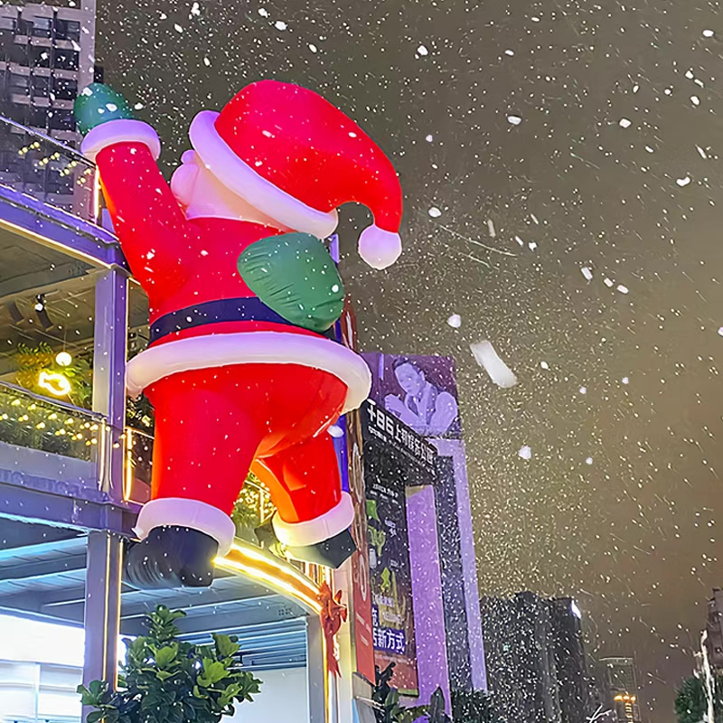 Inflatable Model Christmas Santa Claus Decoration Led Light White And ...