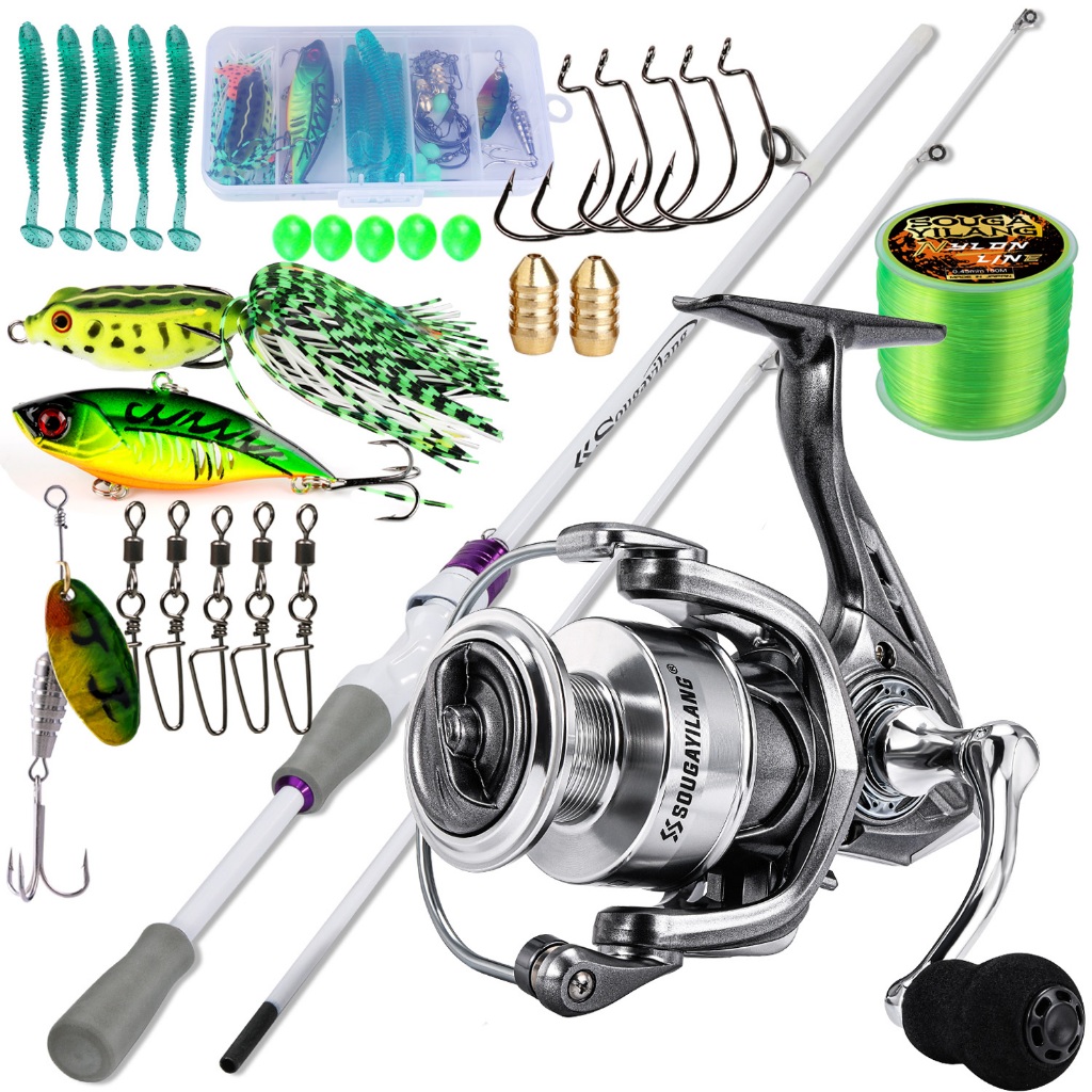 Sougayilang COD Set Fishing Rod Carbon Fiber 10LB 2 Sections Joran ...