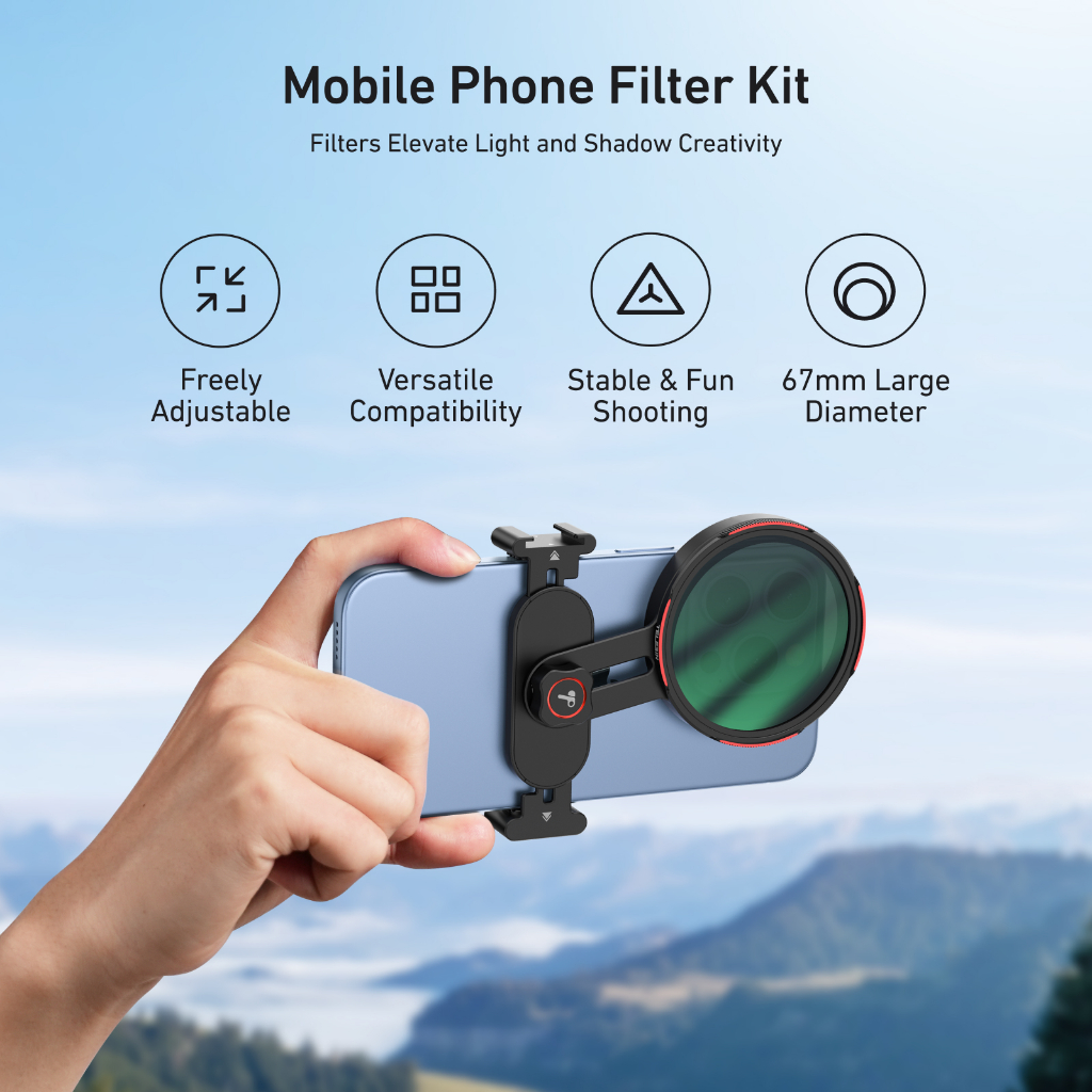 Universal Mobile Phone Filter Adjustable Bracket 67mm Filter cpl ...