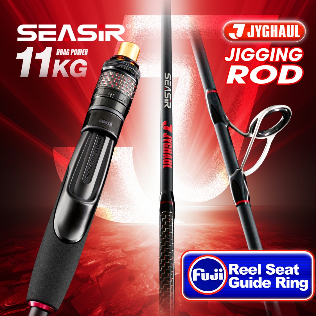 Seasir Jyghaul Slow Jigging Fishing Rod M/ML Drag Power 11KG FUJO Guide ...