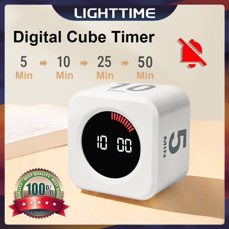 Digital Cube Timer Adjustable Sound & Mute Rotation Kitchen ...